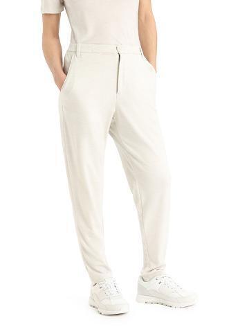 Women's Icebreaker MerinoFine™ Interlock Pants Ecru Heather | CA 1425XYUF